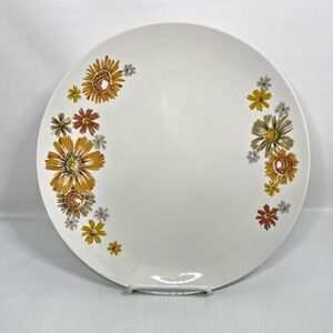 Japan Kokura Ware Dinner Plate Marigold Iron Stone 50s Cottage Core Replacement